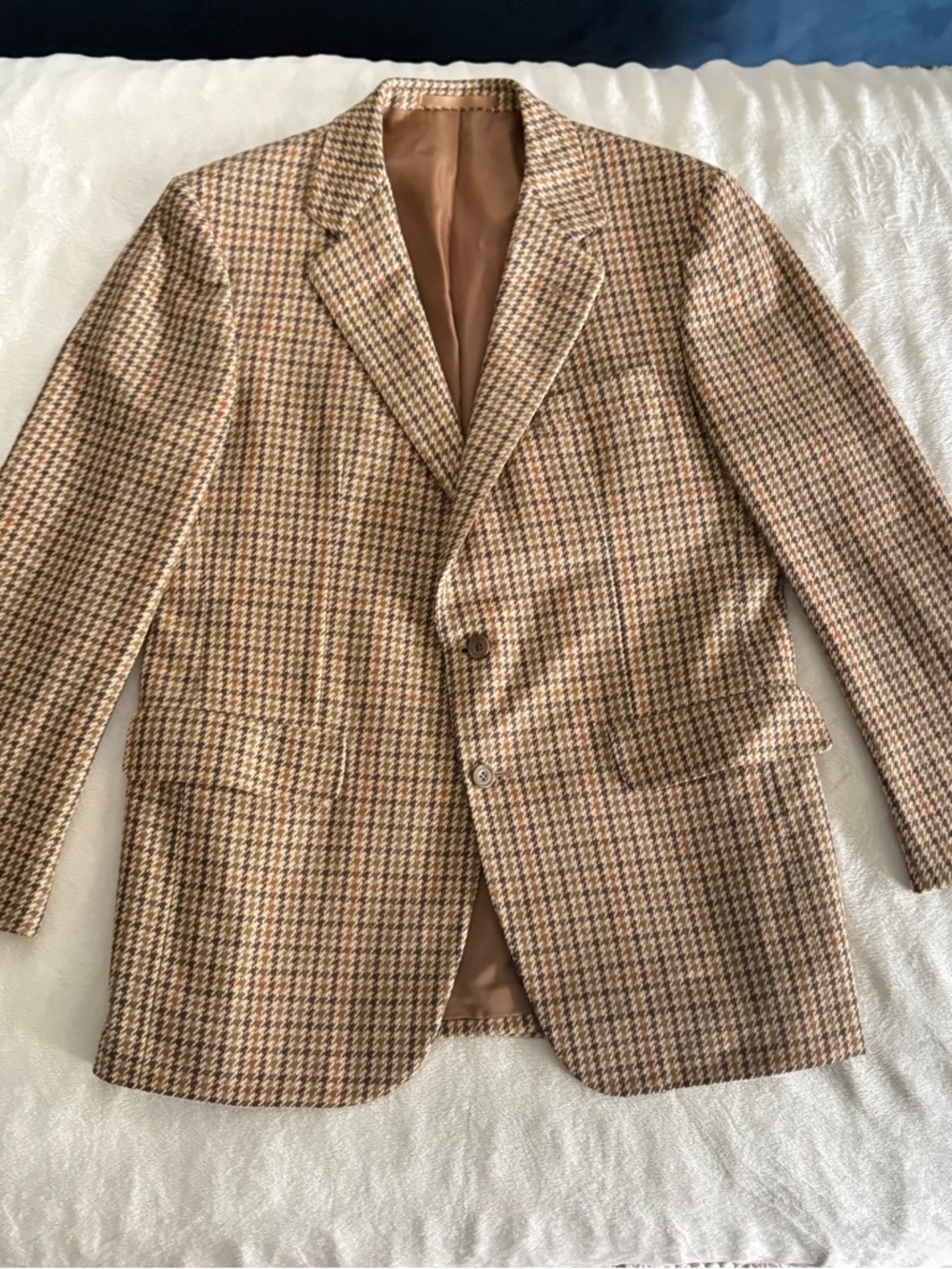 Vintage Burberry’s England Lambswool Tweed Blazer Sportcoat 42r Houndstooth